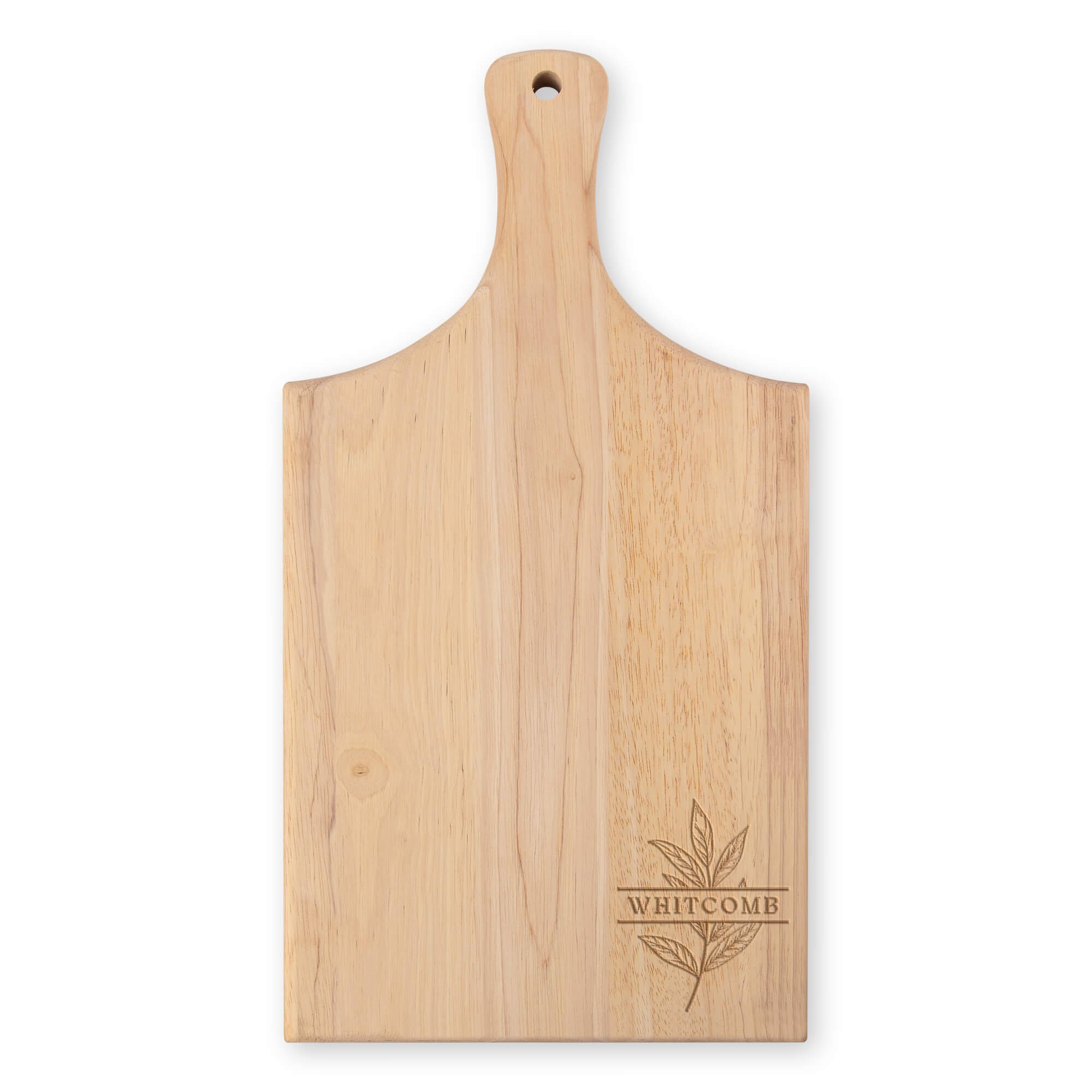 Engraved Family Name Cutting Board Paddle Style