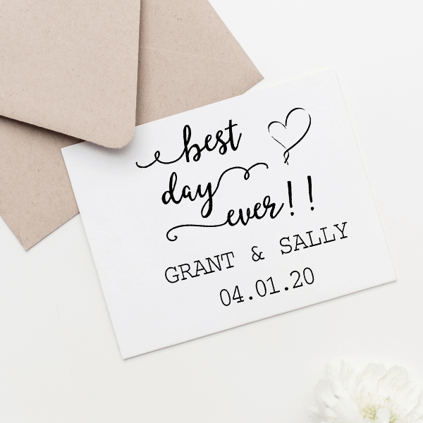 best day ever wedding rubber stamp 904 custom