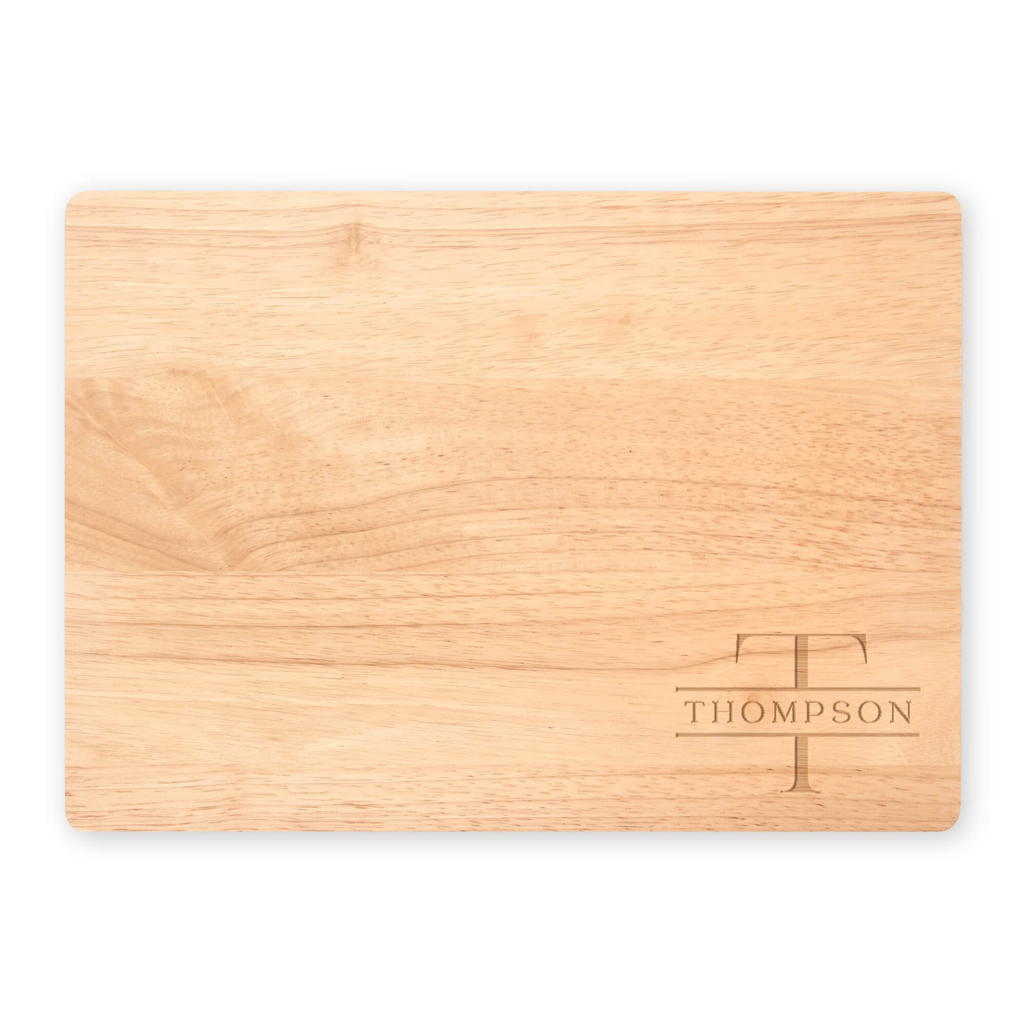 Engraved Family Name Monogram Cutting Board in Maple Wood