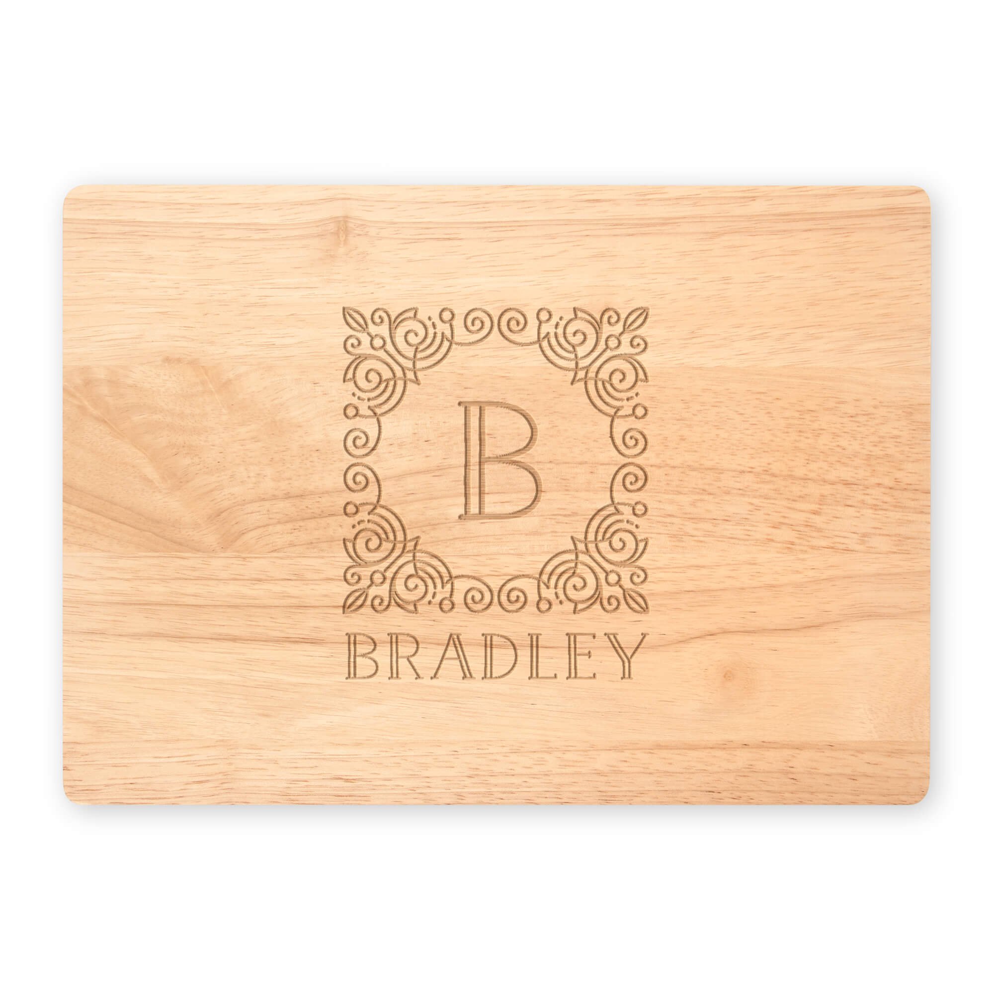 Square Frame Monogram Maple Finish Cutting Board