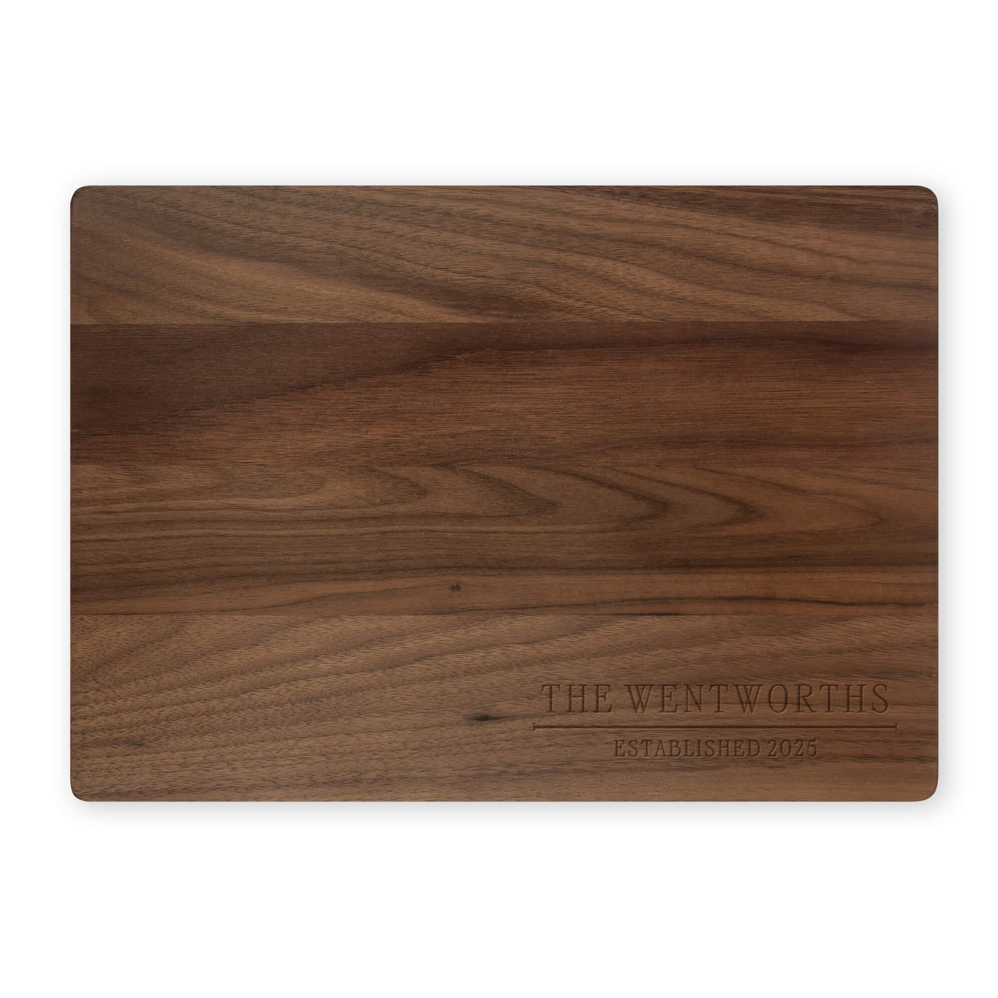 Personalized Walnut Charcuterie Board with Family Name & Year