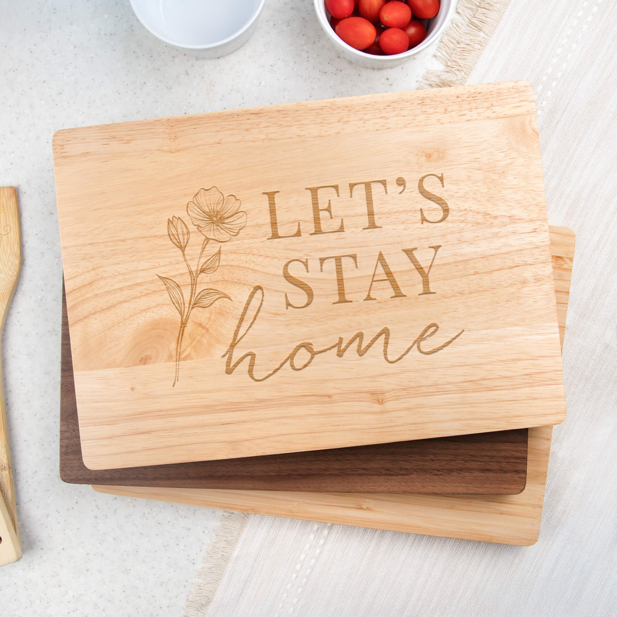 Let's Stay Home Maple Cutting Board | 904 Custom
