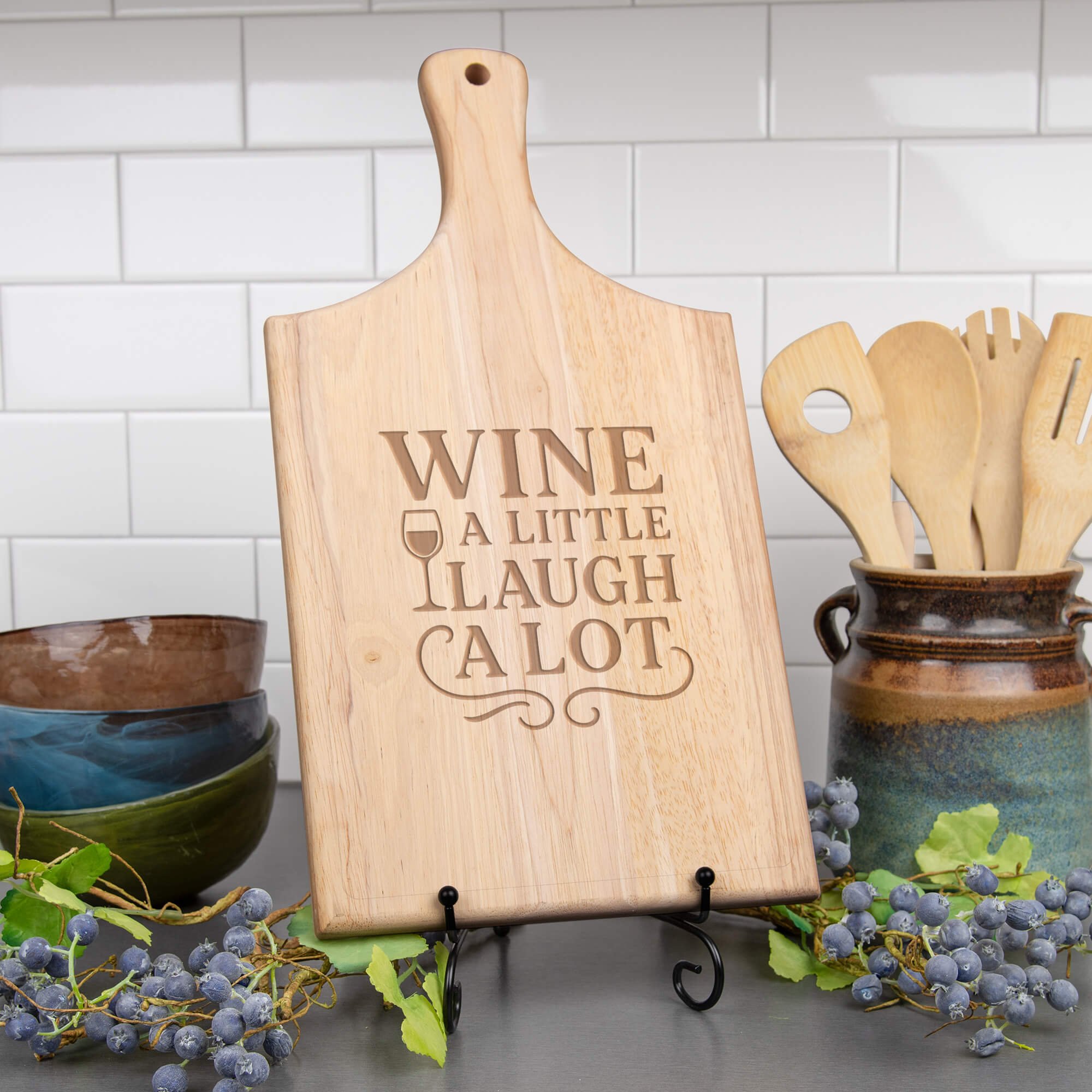 Wine a Little Paddle Serving Board | Bread and Charcuterie Board