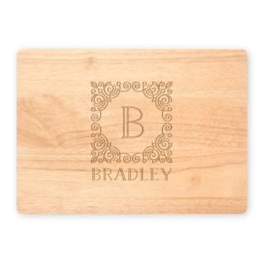 Square Frame Monogram Maple Finish Cutting Board