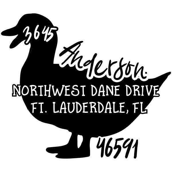 duck silhouette address stamp 904 custom duck silhouette pet address stamp