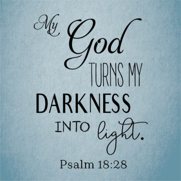 My God Turns My Darkness Into Light Poster Psalm 18 28 Sign 904 Custom