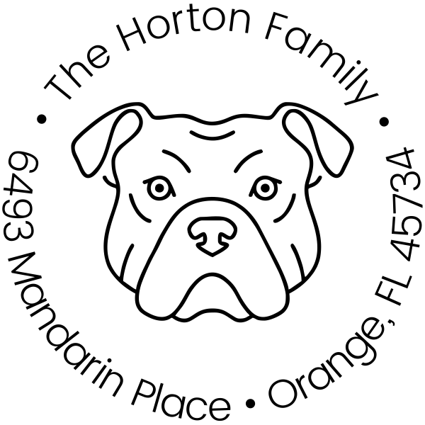 Staffordshire Bull Terrier Dog Outline Address Stamp 904 Custom