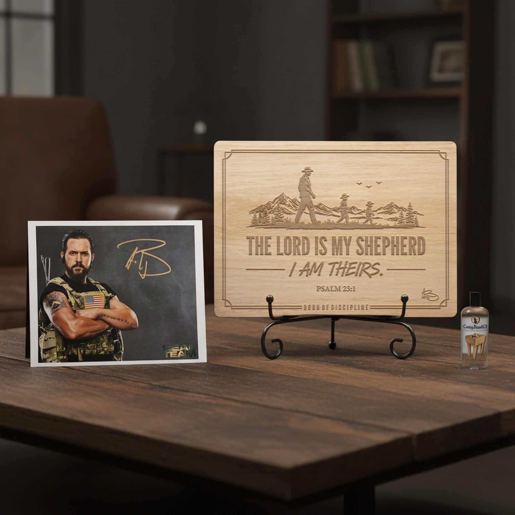 The Lord is My Shepherd Engraved Cutting Board Father's Day Bundle