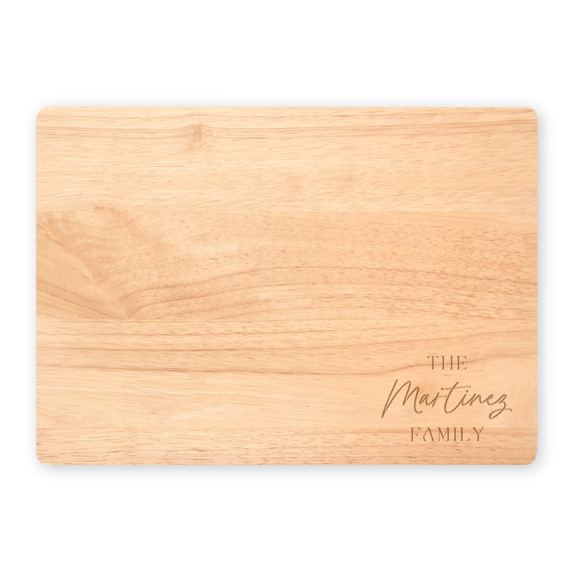 Personalized Family Script Maple Wood Cutting Board