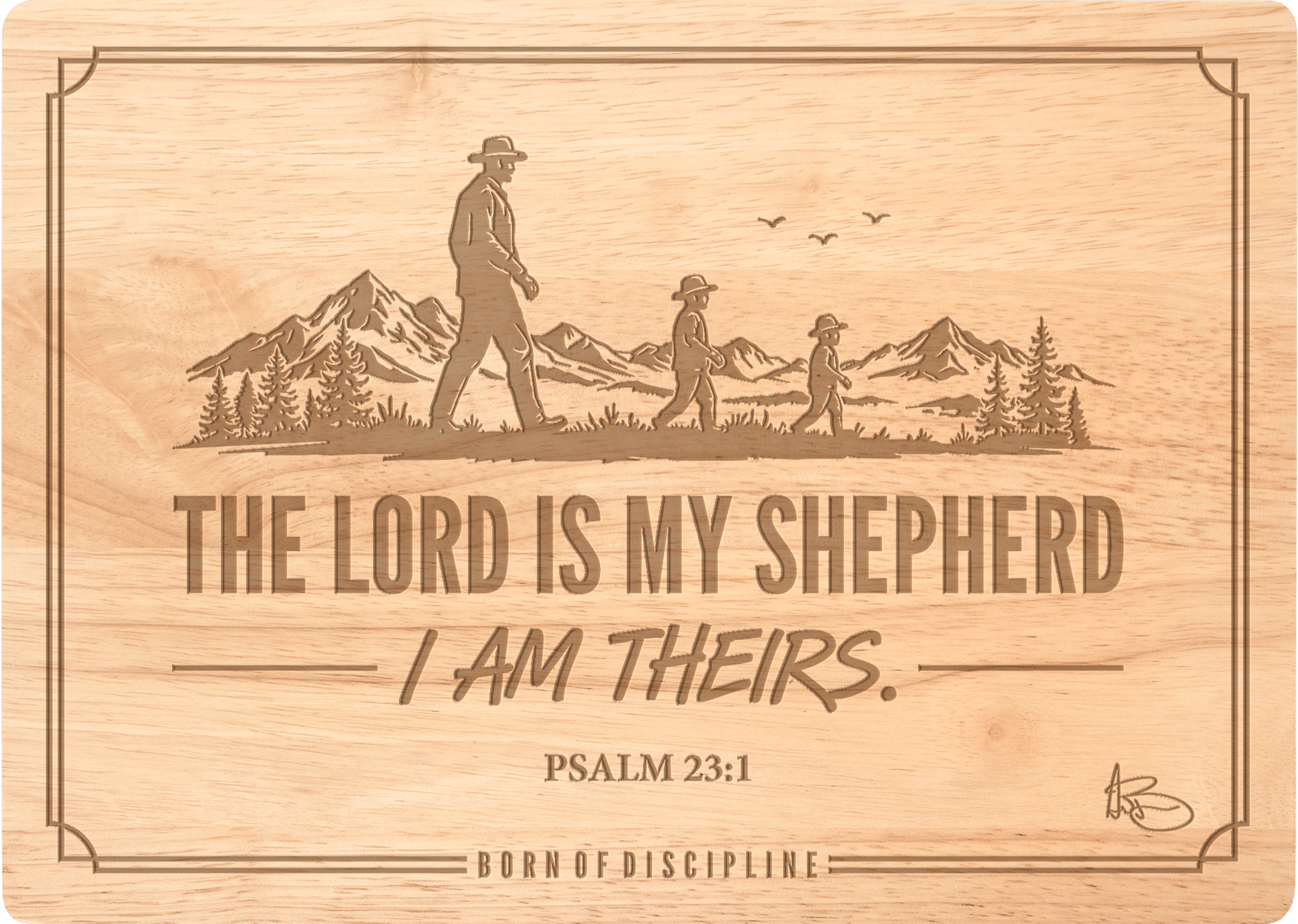 The Lord Is My Shepherd cutting board — maple, transparent product shot