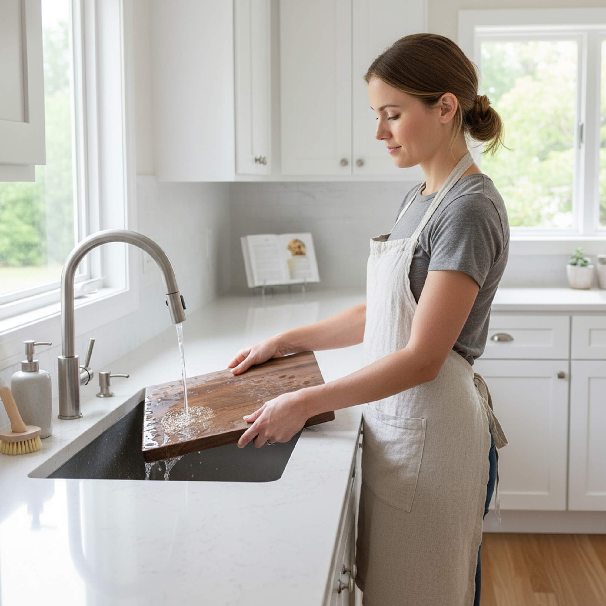 Engraved board with clean polished finish