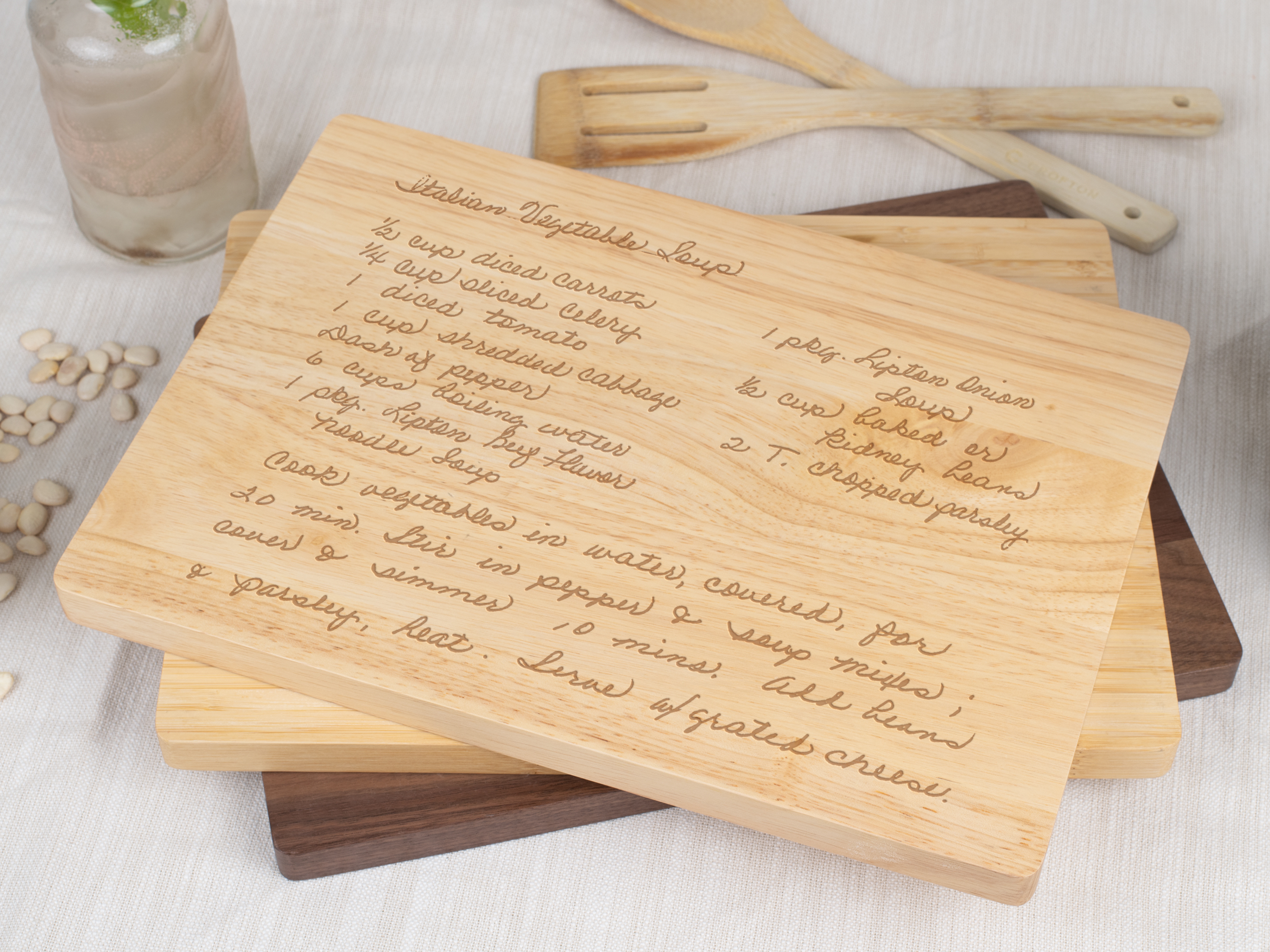 Maple board with address badge engraving